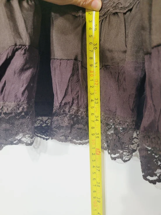 Le Chateau Vintage Brown Mix Media Lace Crashed Velvet Bohemian Zipper Side XL - Picture 13 of 15